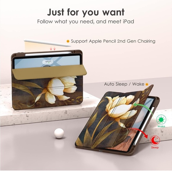 Floral iPad Case with Tulip Design - Picture 5 of 9